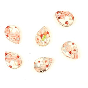 Small Mirror Coarl Floral Teardrop Acrylic Blanks, Spring DIY Earrings Blanks for Earring Makers: Each batch contains 6 PIECES or 3 PAIRS