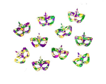 Mardi Gras Confetti Glitter Acrylic Mask Blanks - DIY Earrings - Acrylic Jewelry Blanks - Blanks for Earring Makers - 10 PIECES/5 PAIRS
