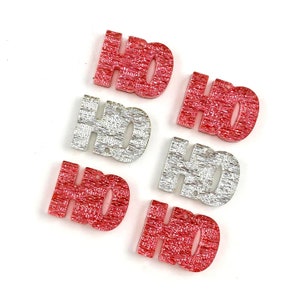 Boucles d&#39;oreilles roses et argentées en acrylique pailleté Ho Ho Ho - Boucles d&#39;oreilles de Noël pendantes DIY - Ebauches de boucles d&#39;oreilles en acrylique - Ebauches pour les créateurs de boucles d&#39;oreilles