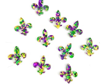 Confetti Acrylic Fleur de lis Blanks-DIY Earrings-Acrylic Jewelry Blanks-Blanks for Earring Makers-Each batch contains 10 PIECES or 5 PAIRS