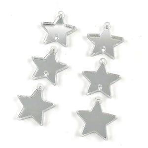 Silver Mirror Triple Star Acrylic Blanks - DIY New Years Earrings - Acrylic Earring Blank - Blanks for Earring Makers