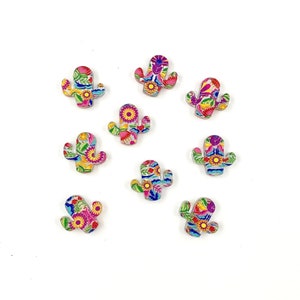 Cactus en acrylique à imprimé floral Fiesta, boucles d'oreilles DIY Cinco de Mayo, ébauches pour boucles d'oreilles : chaque lot contient 10 PIÈCES ou 5 PAIRES
