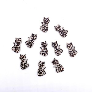Small Matte Leopard Kitty Cat Acrylic Blanks, DIY Earrings, Blanks for Earring Makers: Each batch contains 10 PIECES or 5 PAIRS