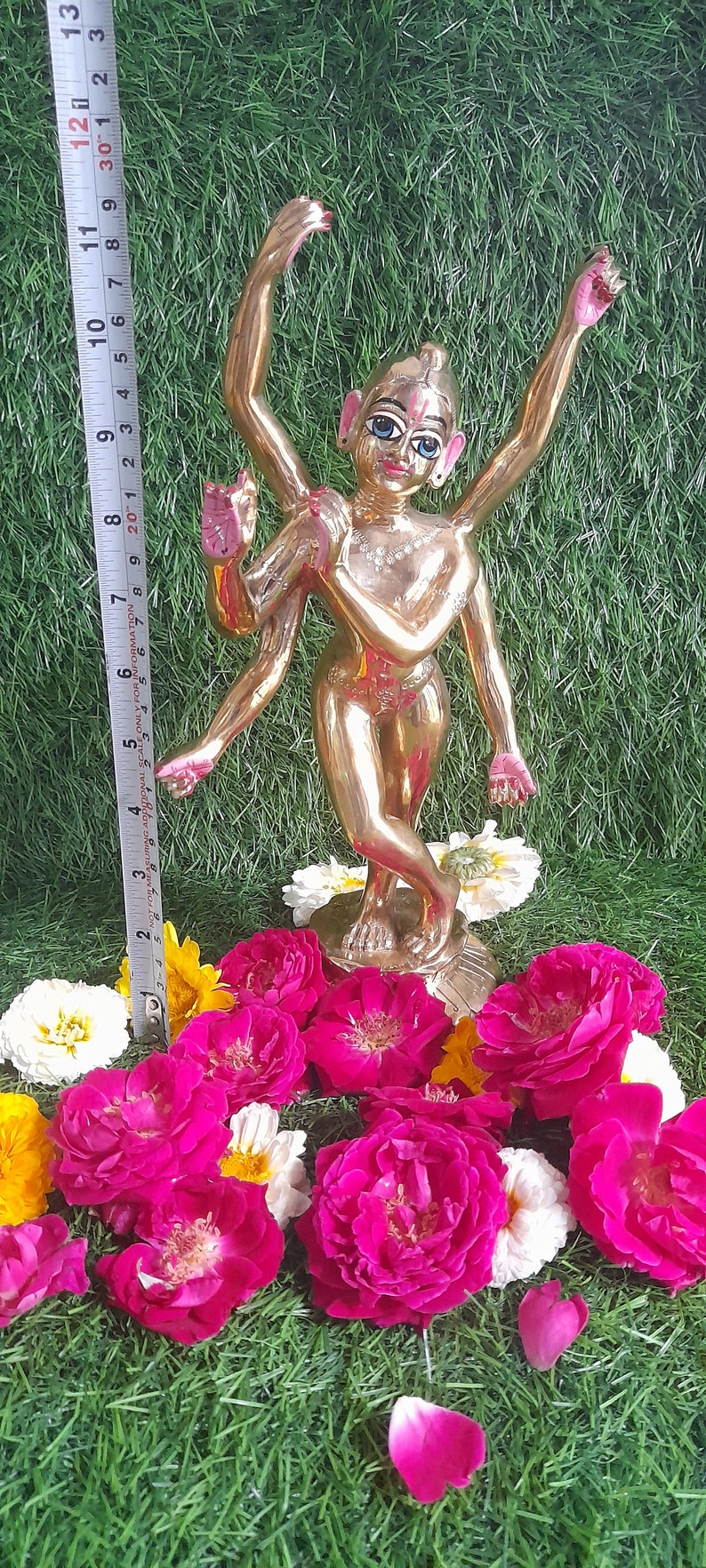 10inch/25cm Sri Sadbhuja Lord Krishna, Sad-bhuja, Lord Caitanya's Six ...