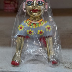 Radha Rani Bal Radha Statue Murti for Pooja Gift Size 3 No,Goddess kishori Balpan Color Statue I Baby Radha Rani I Brass, made in vrindavan