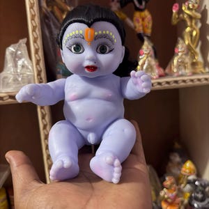 7 tums kisel krishna ji,murlimanohar,kanha ji handgjorda Lala vackert ansikte Vrindavan Lala, liten Krishna,Vrindavan kanha tillverkad i vrindavan