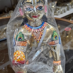 8 number brass laddu gopal  spiritual laddu gopal religious statue , vrindavan Laddu Gopal Statue Lord Krishna Sculpture Kanha free dress