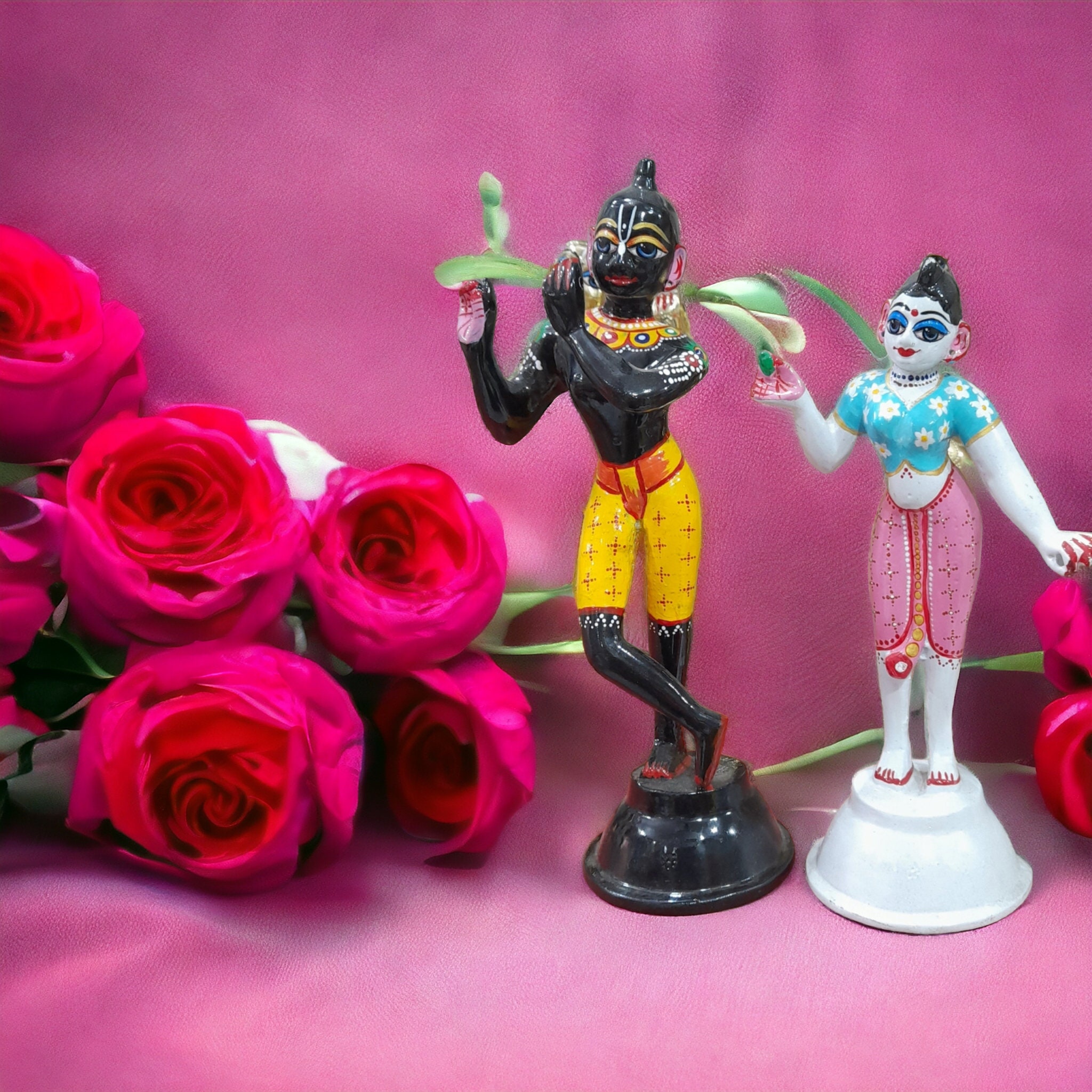 Buy HC- Astadhatu Mix Brass Made Single Krishna Idol; Banke Bihari Radha Raman Radhaballabh Coloured Brass puja Idol (6 cm) Online at Low Prices in India
