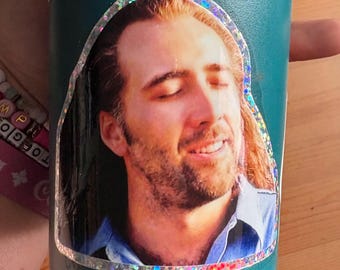 Nic Cage Con Air Cameron Poe Glitter Sticker - Funny Durable Vinyl (3x3 in)