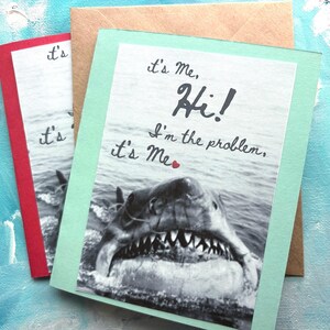 Jaws Blanko-Karte Geburtstagskarte Swiftie Songtext Lustige Jaws 50th Jahrestag spunky Art Überraschungsschwere geschichtete Karte handgemachte freier Versand