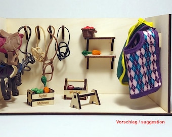 Sattelkammer mit Zubehör passend für Schleich