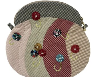 NEW 100% Handmade Quilted Clutch Purse Bag Flowers Floral