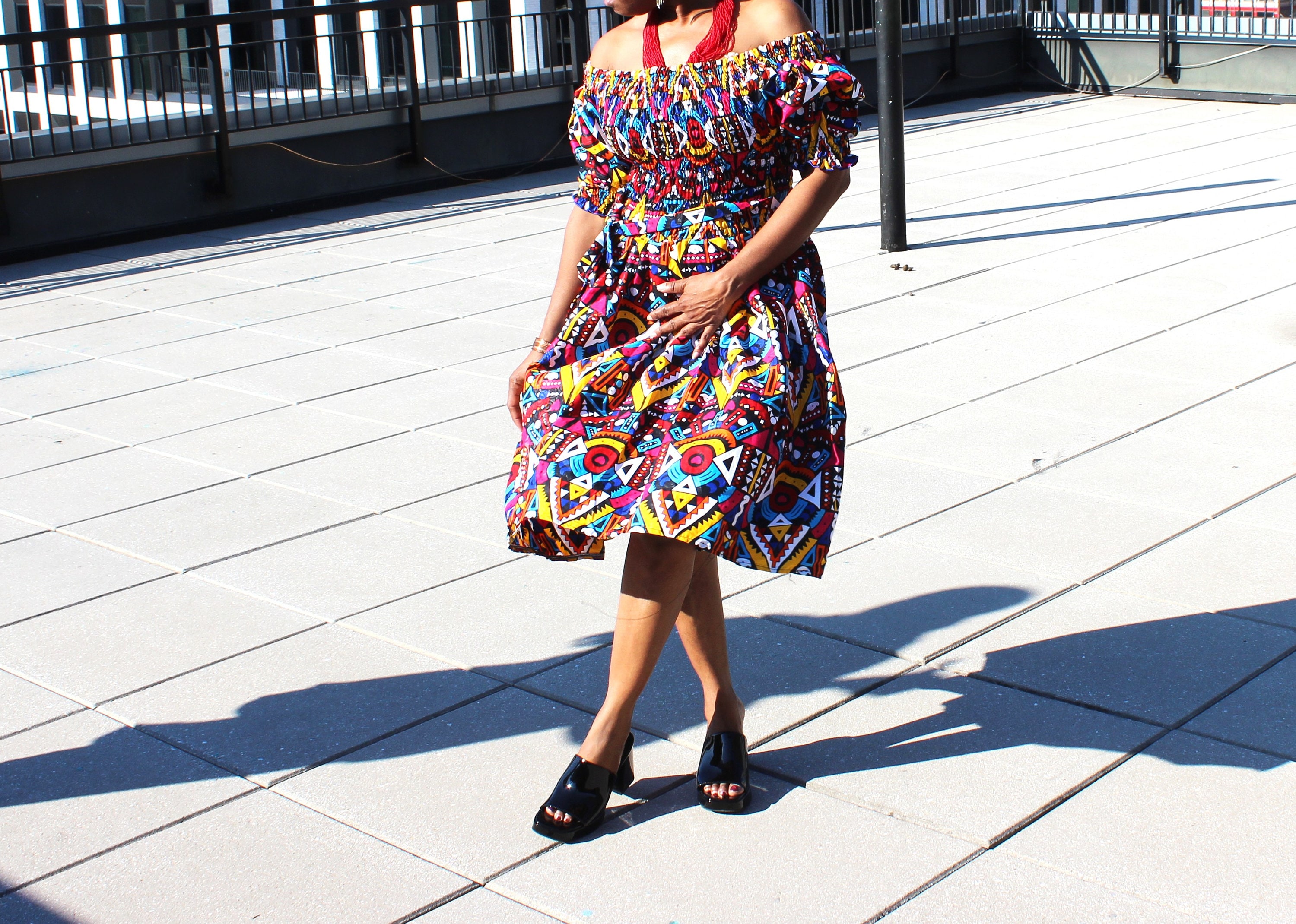 Elastic Ankara Dress - Etsy