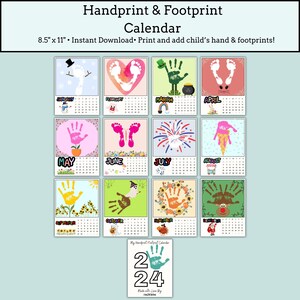 Handprint Calendar 2024 2024 Handprint Footprint Calendar Craft
