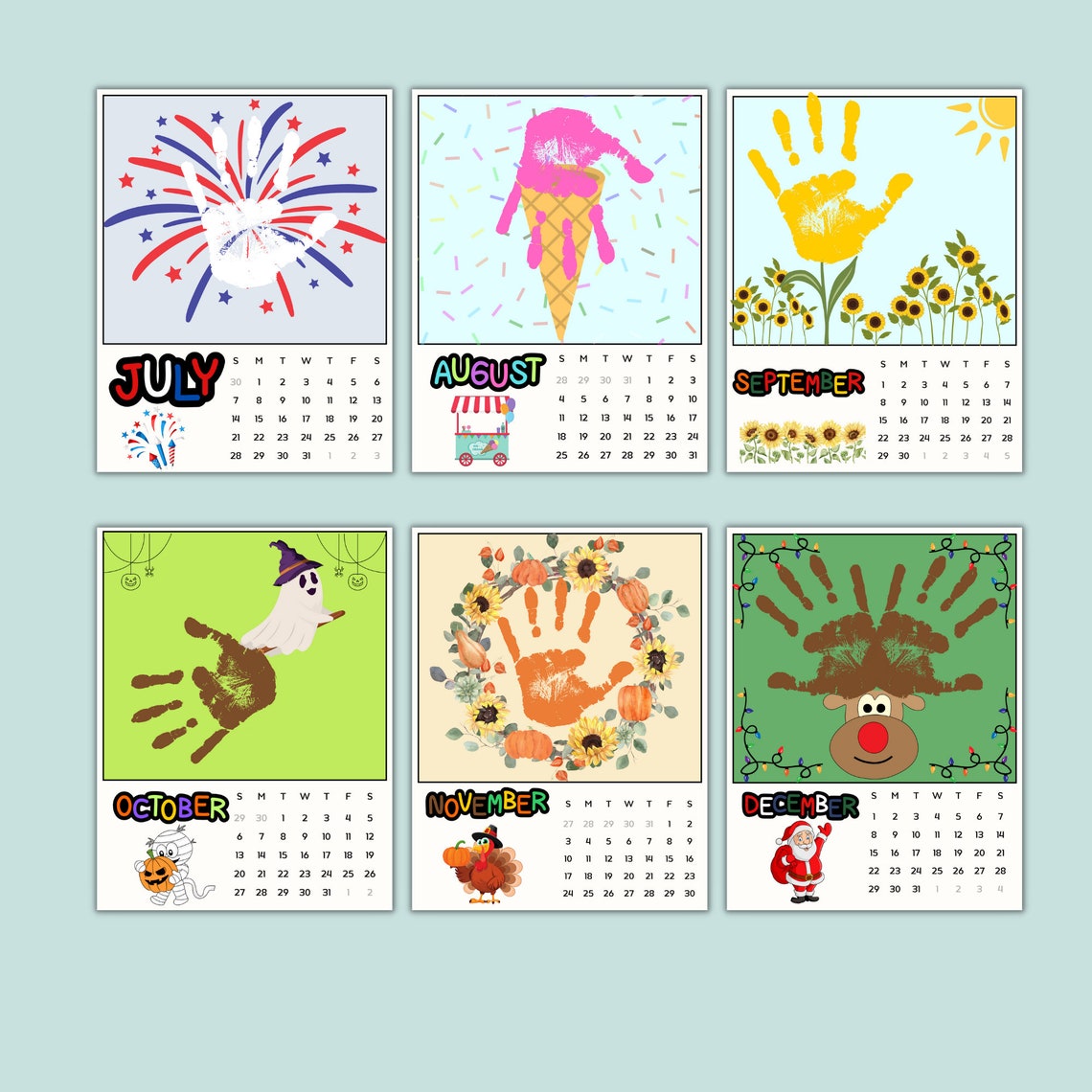 Handprint Calendar 2024, 2024 Handprint Footprint Calendar Craft