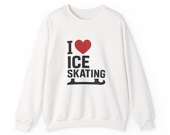 I Love Ice Skating Sweatshirt: Wintersport Rundhalsausschnitt