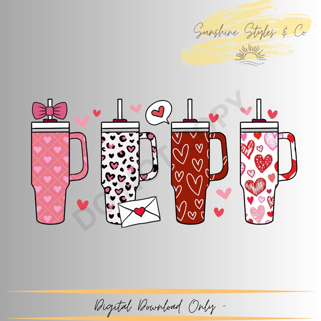 Valentine Stanley Cups, PNG, Valentines PNG, Digital Download, DIY Etsy