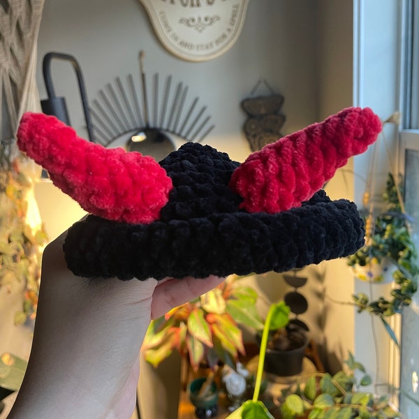 Horned Beanie for Bunny--Horned Hat--Devil Horns