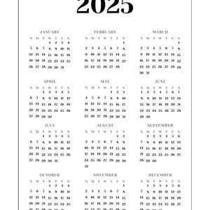 2025 Calendar, 2025 Printable Minimalist Calendar, Pink Flower Calendar ...