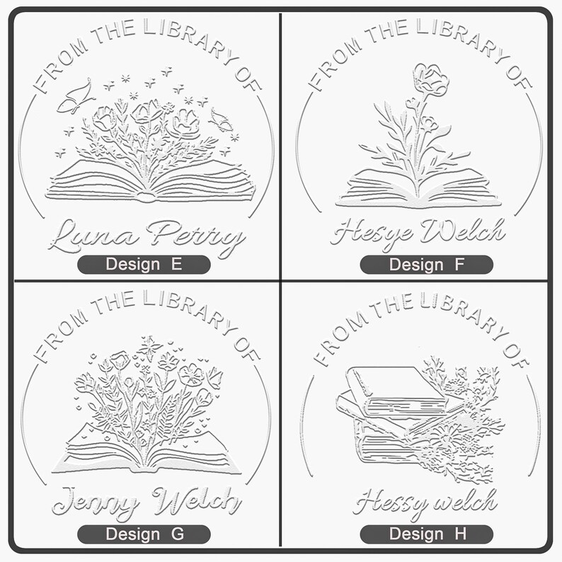 Personalized From the Library of Book Embosser, Custom Book Stamp