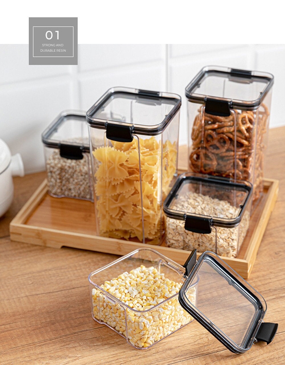 Easy Essentials Food Storage lids/Airtight containers, BPA Free, Bread  Box-21.1 Cup, Clear