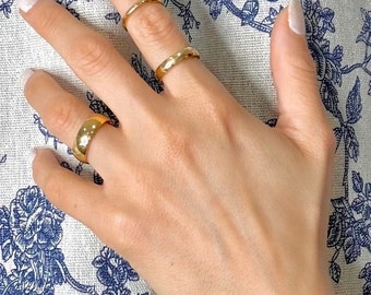 Minimalistischer, schicker Edelstahlring mit 18-karätiger Vergoldung