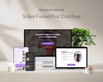 Wix Sales Page Template Marketing Funnel Coach Website Course Creator Bundle