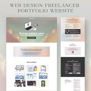Modelo de portfólio de web designer Site Canva Editável DIY Landing Page Modelo de artista criativo Portfólio de desenvolvedor web Design gráfico UX