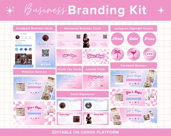 Kit per i social media Pacchetto identità del marchio Kit di branding Modelli Canva Design del biglietto da visita Logo