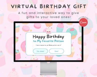 Birthday Website Template: Virtual Gift, 21st Birthday Present, Unique Gifts