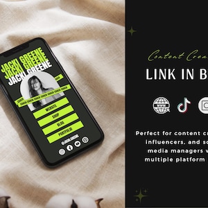 IG Link in bio Canva Website Template Editable Social Media Bio Link Website for Coaches Tiktok Profile Link for Content Creators