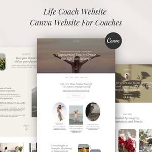 Holistic Website Template Canva Professional Website Health Coach Landing Page Therapist Booking Site