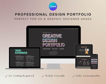 Portafolio de diseñador gráfico Diseño UX/UI Plantilla de estudio de caso para sitio web en Canva