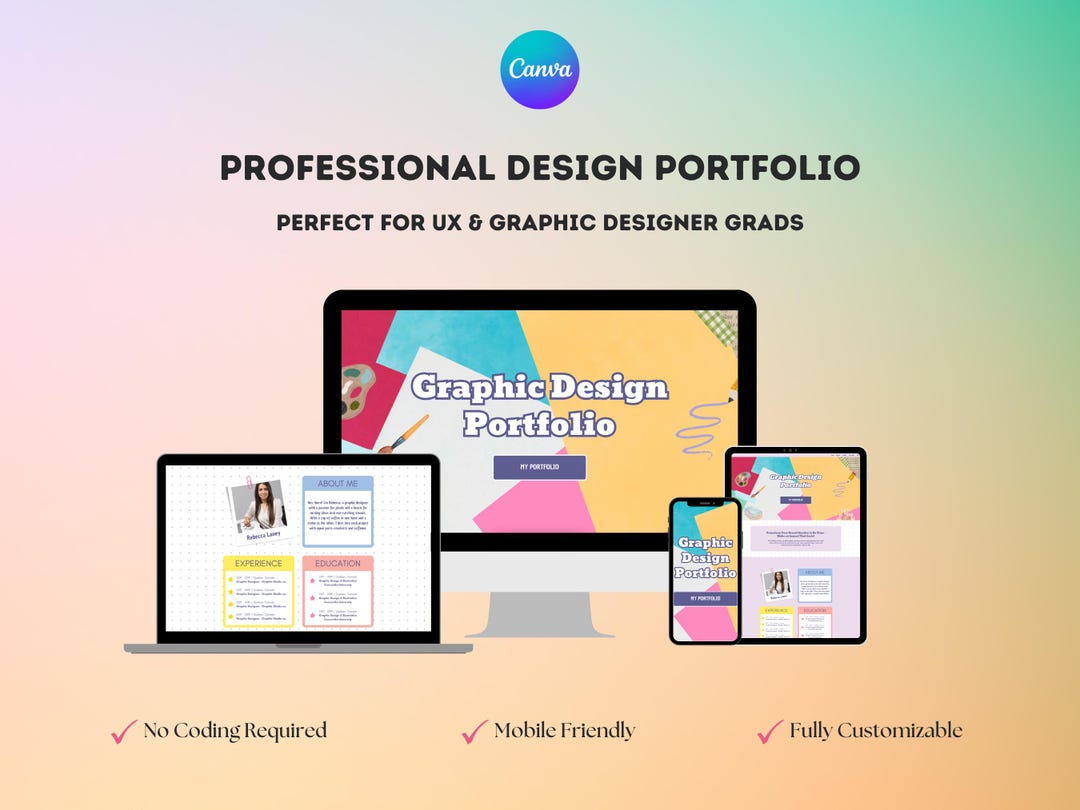 UX UI Design Portfolio Canva Website Graphic Designer Case Study ...