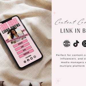 Barbie Pink Link In Bio Template DIY Instagram Profile Bio Link Website for Content Creators Stan Store Dupe Link in Bio Website
