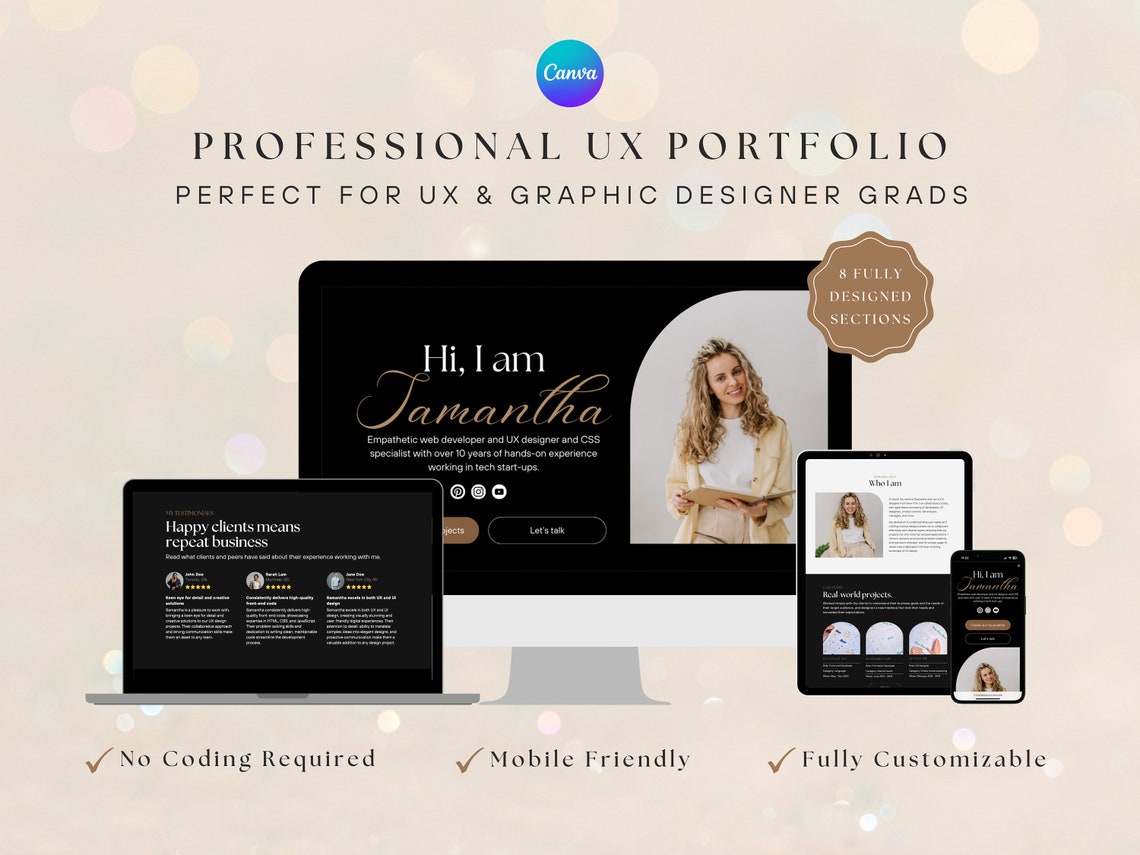 UX Design Portfolio Template Graphic Design Portfolio Website Editable UX Design Portfolio Template Graphic Design Portfolio Website Editable