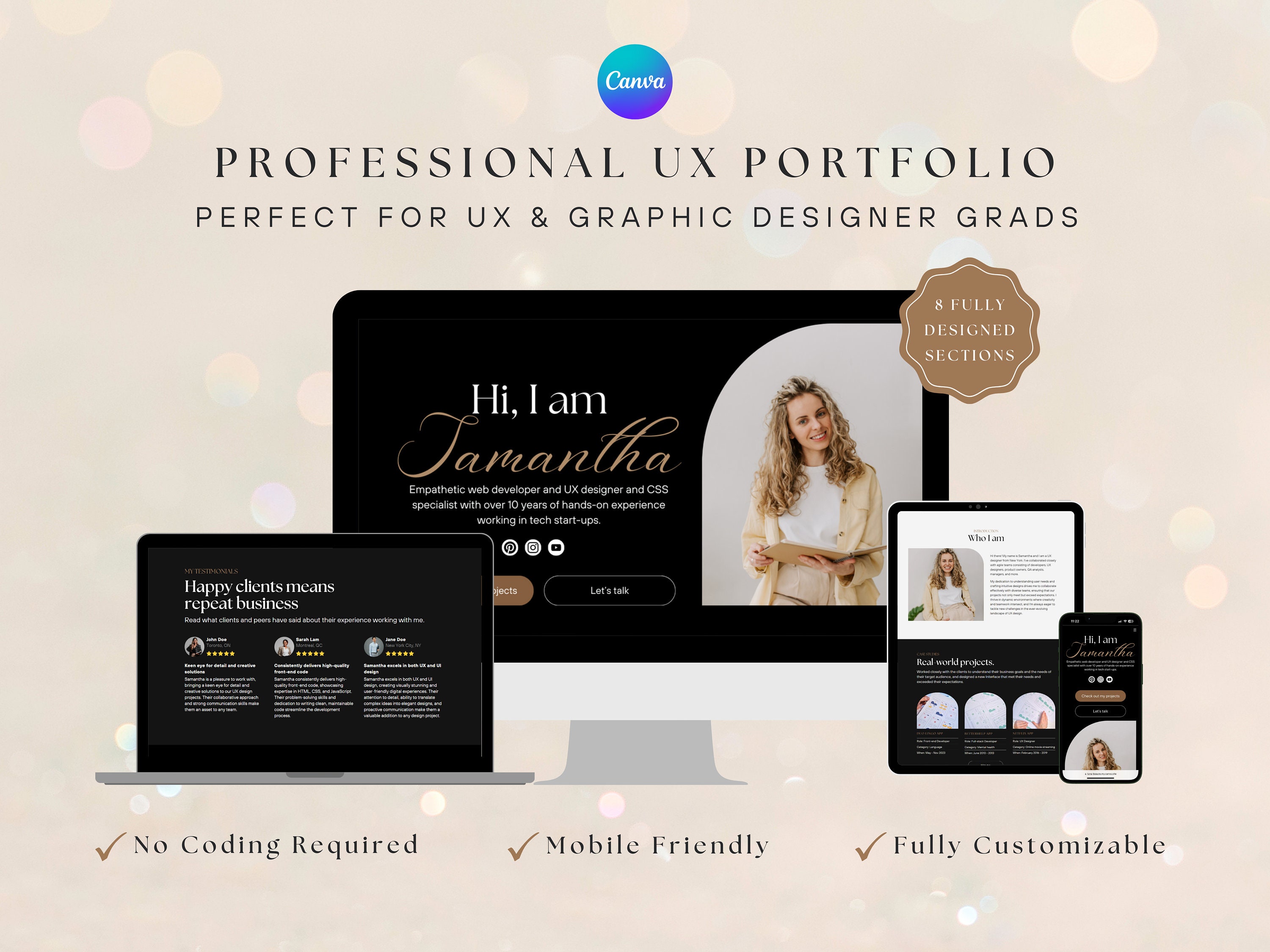 UX Design Portfolio Template Graphic Design Portfolio Website Editable UX Design Portfolio Template Graphic Design Portfolio Website Editable