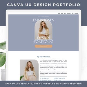 Modelo de Portfólio de Design Gráfico Modelo de Portfólio de Design UX Modelo de Site Canva Modelo Editável para Designers UX Portfólio Gráfico Acadêmico