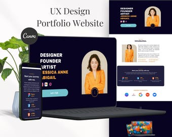 UX UI Design Portfolio Website Canva Creative Portfolio Student Case Study Template