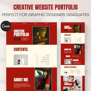 Portfólio de site de design gráfico Modelo de site Canva editável Portfólio de design UX Site criativo Portfólio de estudo de caso profissional ousado