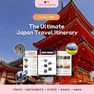 14-Tage Japan Reiseverlauf: Japan Reiseführer, Urlaubsplaner, Canva Template Bild 1
