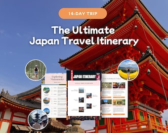 14-Day Japan Itinerary: Japan Travel Guide, Vacation Planner, Canva Template