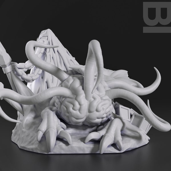 Chibi Alien Brain, 61mm, nomnom figures, resin garage kit, resin model for miniature painting 8k