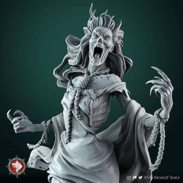 Banshee, 32mm/75mm scale, Dungeons and Dragons, D&D, DnD, Wargaming, Scatter, Pathfinder, 3d print figure