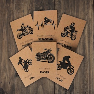 Personalisierte Geburtstagskarte: Motorrad, Motocross | Motorrad-Motive | Geschenk für Motorradfahrer | Glückwunschkarte | Happy Birthday