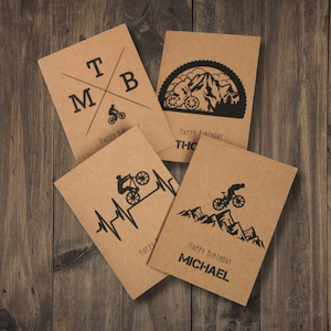 Personalisierte Geburtstagskarte: Mountainbike | Individuelles Geschenk für MTB Fahrer | Happy Birthday, Herzlichen Glückwunsch & Alles Gute