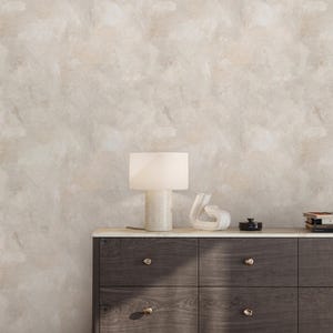 Beige Limewash Peel & Stick Wallpaper - Textured Plaster Effect Self Adhesive Wallcover - Abstract Pattern Removable Wall Mural A034