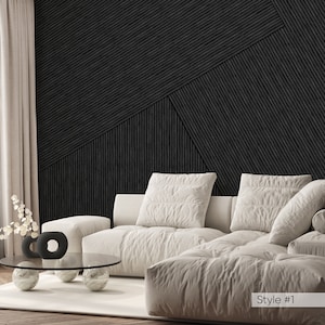 Geometric Wooden Panels Effect - Traditional Pre-Pasted Wall Mural - Natural Wood Texture Wall Decal - Rustic Style Wallpaper AM076