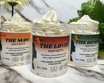 For Men Intense Whipped Body Butter, With Shea, Cocoa And Mango Butter, For Him, Men's Collection, The Man, The Lover, The Hunter.