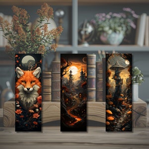 Marcapáginas con borla - motivos de fantasía - amor por los libros - idea de regalo de cumpleaños - marcapáginas plastificado (N.º de art.: 8)